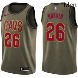 Mens Nike Cleveland Cavaliers 26 Kyle Korver Swingman Green Salute to Service NBA Jersey 