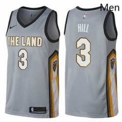 Mens Nike Cleveland Cavaliers 3 George Hill Swingman Gray NBA Jersey City Edition 