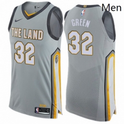 Mens Nike Cleveland Cavaliers 32 Jeff Green Authentic Gray NBA Jersey City Edition 