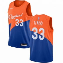 Mens Nike Cleveland Cavaliers 33 Shaquille ONeal Swingman Blue NBA Jersey City Editi