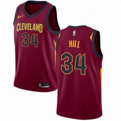 Mens Nike Cleveland Cavaliers 34 Tyrone Hill Swingman Maroon Road NBA Jersey Icon Edition