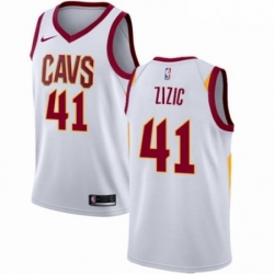 Mens Nike Cleveland Cavaliers 41 Ante Zizic Authentic White NBA Jersey Association Edition 