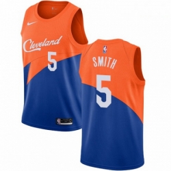 Mens Nike Cleveland Cavaliers 5 JR Smith Swingman Blue NBA Jersey City Edition