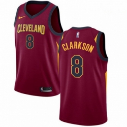 Mens Nike Cleveland Cavaliers 8 Jordan Clarkson Swingman Maroon NBA Jersey Icon Edition 