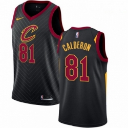 Mens Nike Cleveland Cavaliers 81 Jose Calderon Swingman Black Alternate NBA Jersey Statement Edition 