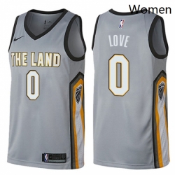 Womens Nike Cleveland Cavaliers 0 Kevin Love Swingman Gray NBA Jersey City Edition