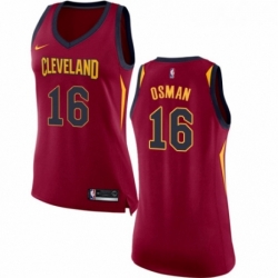 Womens Nike Cleveland Cavaliers 16 Cedi Osman Authentic Maroon NBA Jersey Icon Edition 