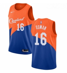 Womens Nike Cleveland Cavaliers 16 Cedi Osman Swingman Blue NBA Jersey City Edition 