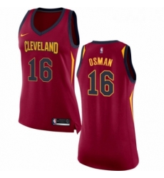 Womens Nike Cleveland Cavaliers 16 Cedi Osman Swingman Maroon NBA Jersey Icon Edition 