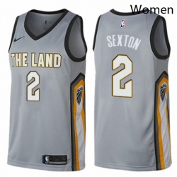 Womens Nike Cleveland Cavaliers 2 Collin Sexton Swingman Gray NBA Jersey City Edition 