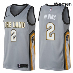 Womens Nike Cleveland Cavaliers 2 Kyrie Irving Swingman Gray NBA Jersey City Edition