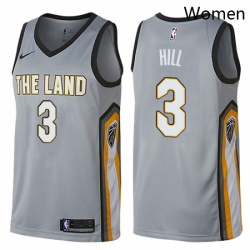 Womens Nike Cleveland Cavaliers 3 George Hill Swingman Gray NBA Jersey City Edition 