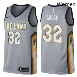 Womens Nike Cleveland Cavaliers 32 Jeff Green Swingman Gray NBA Jersey City Edition 