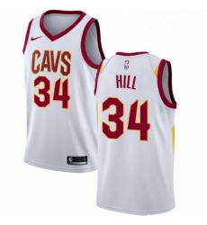 Womens Nike Cleveland Cavaliers 34 Tyrone Hill Authentic White Home NBA Jersey Association Edition