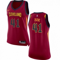 Womens Nike Cleveland Cavaliers 41 Ante Zizic Authentic Maroon NBA Jersey Icon Edition 