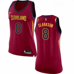 Womens Nike Cleveland Cavaliers 8 Jordan Clarkson Authentic Maroon NBA Jersey Icon Edition 