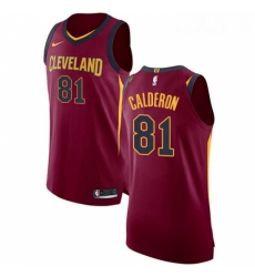 Womens Nike Cleveland Cavaliers 81 Jose Calderon Authentic Maroon Road NBA Jersey Icon Edition 