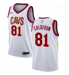 Womens Nike Cleveland Cavaliers 81 Jose Calderon Authentic White Home NBA Jersey Association Edition 