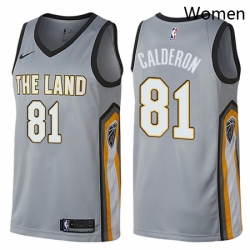 Womens Nike Cleveland Cavaliers 81 Jose Calderon Swingman Gray NBA Jersey City Edition 