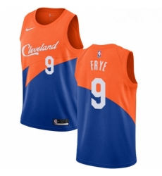 Womens Nike Cleveland Cavaliers 9 Channing Frye Swingman Blue NBA Jersey City Edition