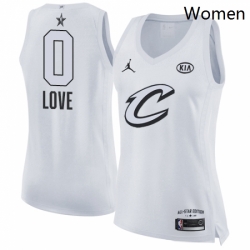 Womens Nike Jordan Cleveland Cavaliers 0 Kevin Love Swingman White 2018 All Star Game NBA Jersey