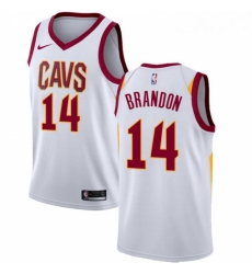 Youth Nike Cleveland Cavaliers 14 Terrell Brandon Authentic White Home NBA Jersey Association Edition 