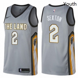 Youth Nike Cleveland Cavaliers 2 Collin Sexton Swingman Gray NBA Jersey City Edition 