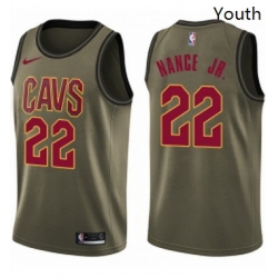 Youth Nike Cleveland Cavaliers 22 Larry Nance Jr Swingman Green Salute to Service NBA Jersey 