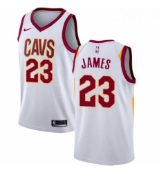 Youth Nike Cleveland Cavaliers 23 LeBron James Swingman White Home NBA Jersey Association Edition