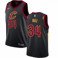 Youth Nike Cleveland Cavaliers 34 Tyrone Hill Authentic Black Alternate NBA Jersey Statement Edition