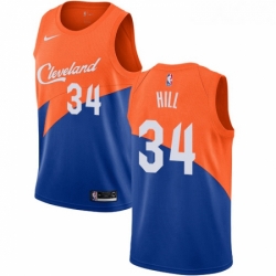 Youth Nike Cleveland Cavaliers 34 Tyrone Hill Swingman Blue NBA Jersey City Edition