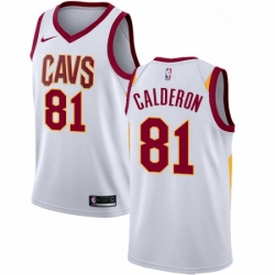 Youth Nike Cleveland Cavaliers 81 Jose Calderon Authentic White Home NBA Jersey Association Edition 