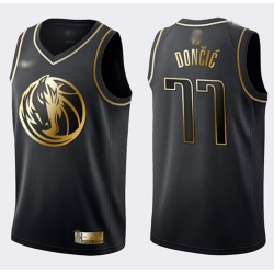 Mavericks #77 Luka Doncic Black Gold Basketball Swingman Limited Edition Jersey