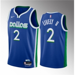 Men Dallas Mavericks 2 Dereck Lively II Blue 2023 Draft City Edition Stitched Basketball Jersey