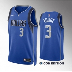 Men Dallas Mavericks 3 Alex Fudge Blue Icon Edition Stitched Basketball Jersey