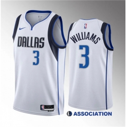 Men Dallas Mavericks 3 Grant Williams White Association Edition Stitched Basketball Jersey