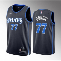 Men Dallas Mavericks 77 Luka Doncic Black 2023 24 City Edition Stitched Basketball Jersey