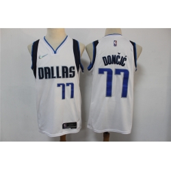 Men Dallas Mavericks Luka Dončić 77 White 75th Anniversary Nike Stitched Jersey