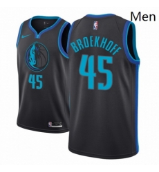 Men NBA 2018 19 Dallas Mavericks 45 Ryan Broekhoff City Edition Anthracite Jersey 