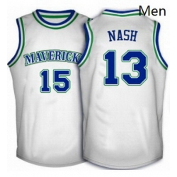 Mens Adidas Dallas Mavericks 13 Steve Nash Authentic White Throwback NBA Jersey