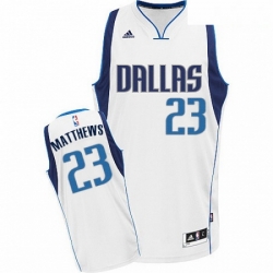 Mens Adidas Dallas Mavericks 23 Wesley Matthews Swingman White Home NBA Jersey