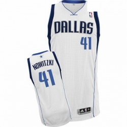 Mens Adidas Dallas Mavericks 41 Dirk Nowitzki Authentic White Home NBA Jersey