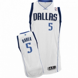 Mens Adidas Dallas Mavericks 5 Jose Juan Barea Authentic White Home NBA Jersey