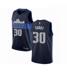 Mens Dallas Mavericks 30 Seth Curry Authentic Navy Blue Basketball Jersey Statement Edition 