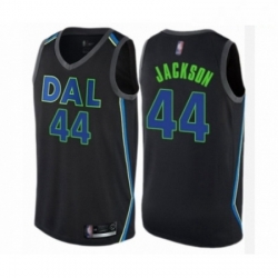 Mens Dallas Mavericks 44 Justin Jackson Authentic Black Basketball Jersey City Edition 