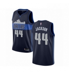 Mens Dallas Mavericks 44 Justin Jackson Authentic Navy Blue Basketball Jersey Statement Edition 