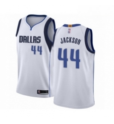 Mens Dallas Mavericks 44 Justin Jackson Authentic White Basketball Jersey Association Edition 