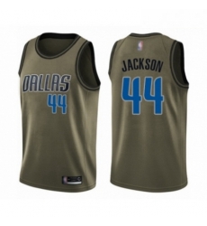 Mens Dallas Mavericks 44 Justin Jackson Swingman Green Salute to Service Basketball Jersey 
