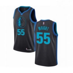 Mens Dallas Mavericks 55 Delon Wright Authentic Charcoal Basketball Jersey City Edition 