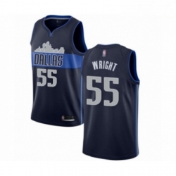 Mens Dallas Mavericks 55 Delon Wright Authentic Navy Blue Basketball Jersey Statement Edition 